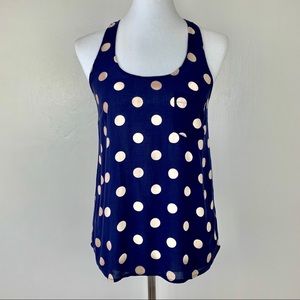 Splendid polka dot racer back tank top